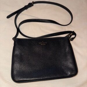 Kate Spade Textured Black leather Crossbody Bag
